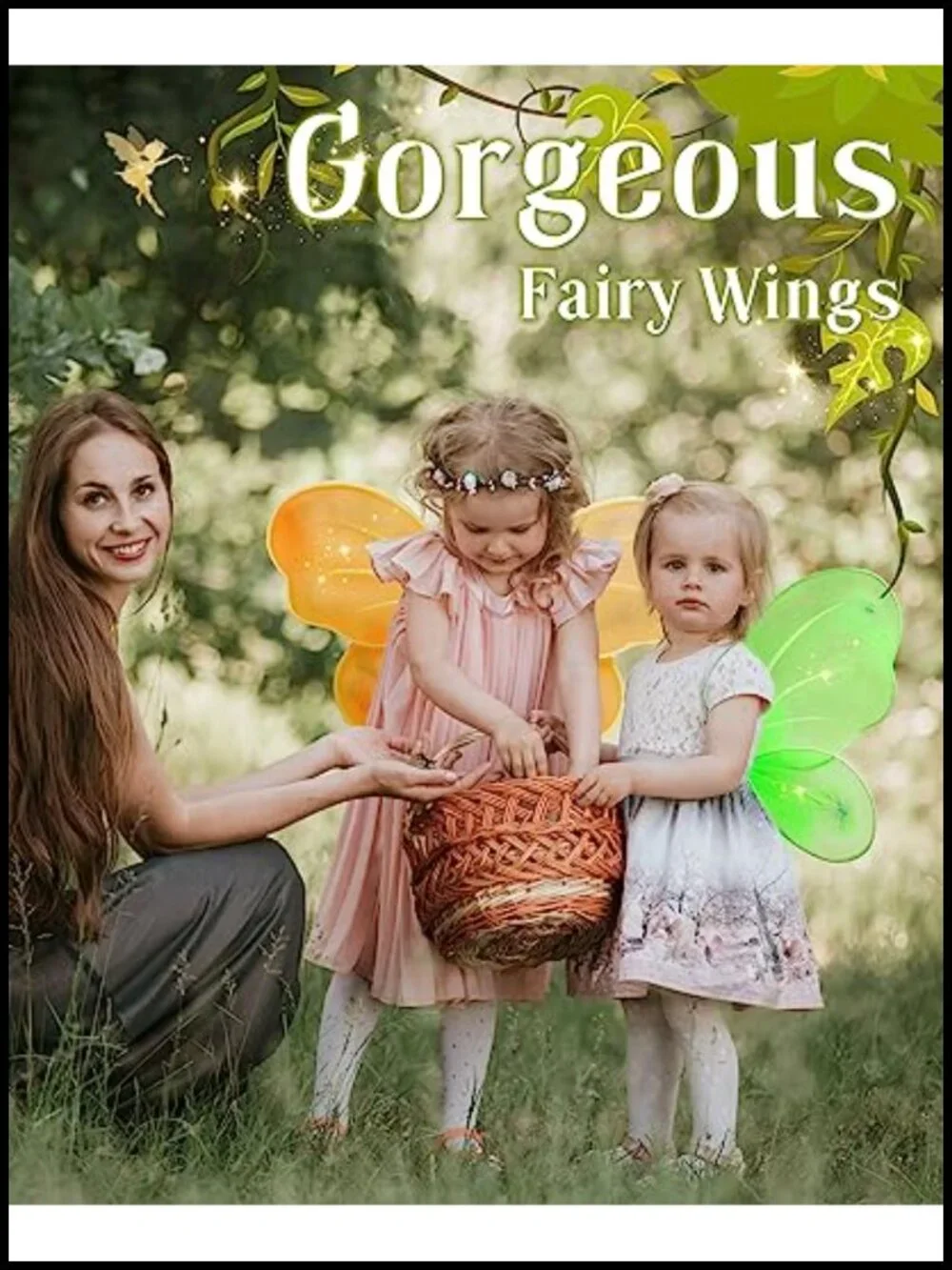 10 Pack Fairy Wings for Girls Costume Pretend Play Halloween Party Lightweight